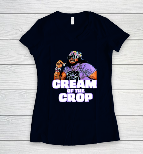Macho Man Cream Of The Crop Funny Meme WWE Women's V-Neck T-Shirt 2