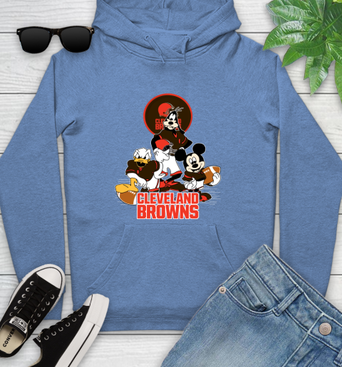 NFL Cleveland Browns Mickey Mouse Donald Duck Goofy Football Shirt Youth Hoodie 13