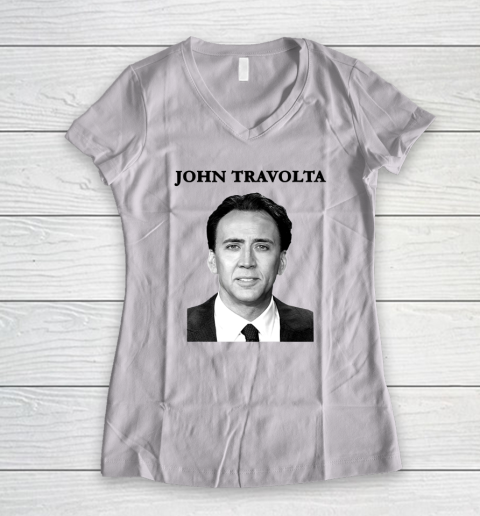 John Travolta Nicolas Cage Shirt Women's V-Neck T-Shirt