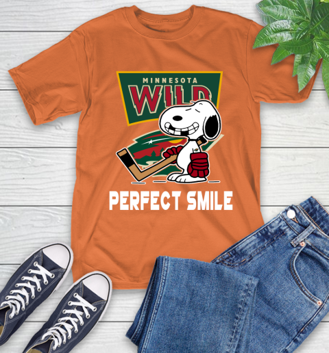 NHL Minnesota Wild Snoopy Perfect Smile The Peanuts Movie Hockey T Shirt T-Shirt 4