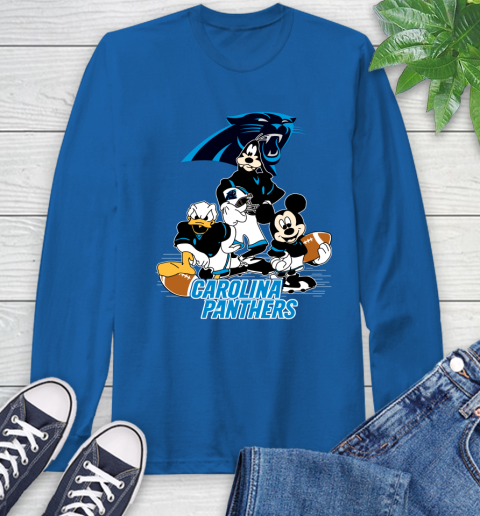 NFL Carolina Panthers Mickey Mouse Donald Duck Goofy Football Shirt Long Sleeve T-Shirt 10
