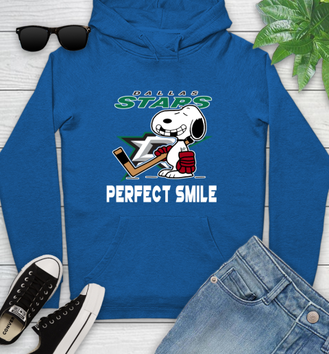 NHL Dallas Stars Snoopy Perfect Smile The Peanuts Movie Hockey T Shirt Youth Hoodie 11