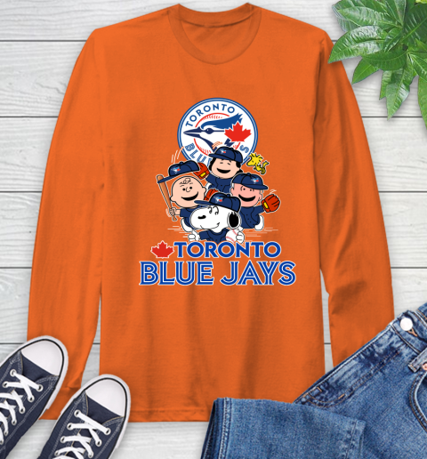 MLB Toronto Blue Jays Snoopy Charlie Brown Woodstock The Peanuts Movie Baseball T Shirt_000 Long Sleeve T-Shirt 4