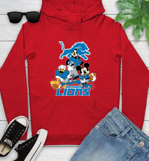 NFL Detroit Lions Mickey Mouse Donald Duck Goofy Football Shirt Youth Hoodie 12
