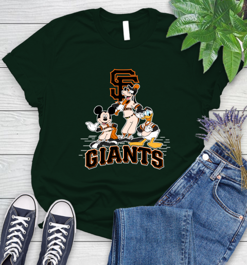 MLB San Francisco Giants Mickey Mouse Donald Duck Goofy Baseball T Shirt Women's T-Shirt 6