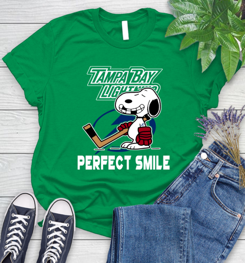NHL Tampa Bay Lightning Snoopy Perfect Smile The Peanuts Movie Hockey T Shirt Women's T-Shirt 9