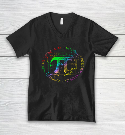 3 14 Pi Math Teacher Happy Pi Day V-Neck T-Shirt