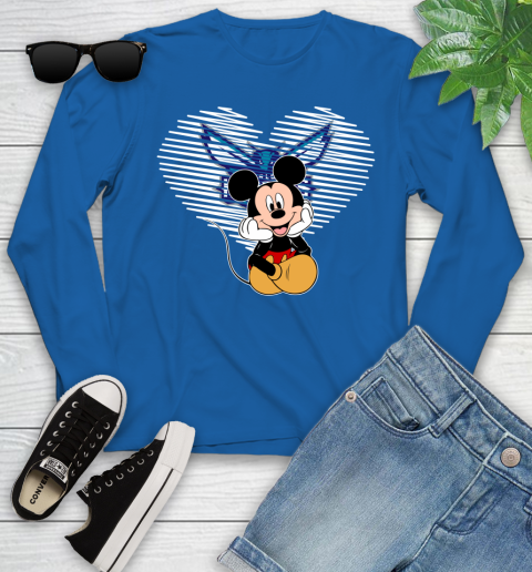 NBA Charlotte Hornets The Heart Mickey Mouse Disney Basketball Youth Long Sleeve 10