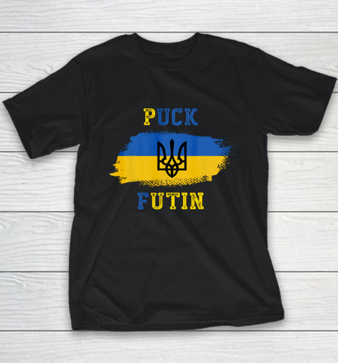 Ukraine Shirt Puck Futin Funny Stand With Ukraine Ukrainian Lover support Youth T-Shirt