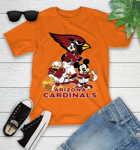 NFL Arizona Cardinals Mickey Mouse Donald Duck Goofy Football Shirt Youth T-Shirt 9