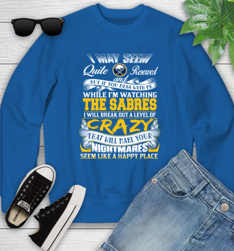 Buffalo Sabres NHL Hockey Don't Mess With Me While I'm Watching My Team Youth Sweatshirt 7