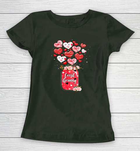 Buffalo Plaid Hearts Loved Grammy Valentine Day Women's T-Shirt 11