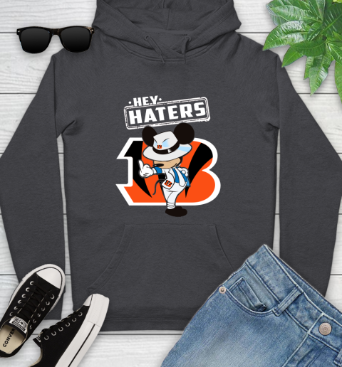 NFL Hey Haters Mickey Football Sports Cincinnati Bengals Youth Hoodie 8
