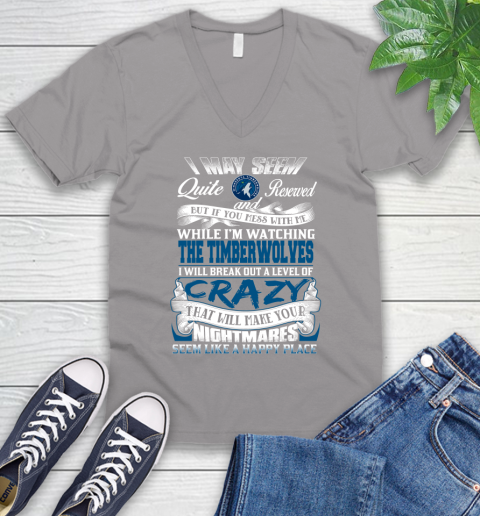 Minnesota Timberwolves NBA Basketball Don't Mess With Me While I'm Watching My Team V-Neck T-Shirt 3