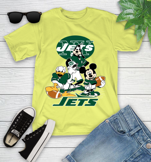 NFL New York Jets Mickey Mouse Donald Duck Goofy Football Shirt Youth T-Shirt 10