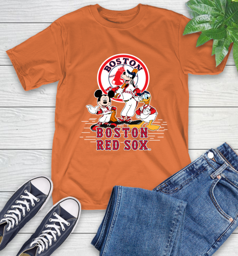 MLB Boston Red Sox Mickey Mouse Donald Duck Goofy Baseball T Shirt T-Shirt