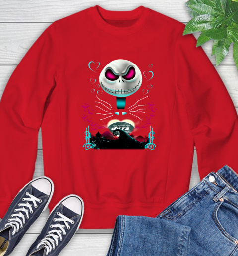 NFL New York Jets Jack Skellington Sally The Nightmare Before Christmas Football Sweatshirt 10