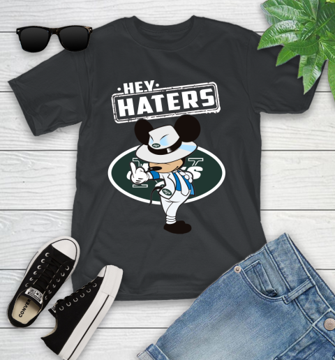 NFL Hey Haters Mickey Football Sports New York Jets Youth T-Shirt