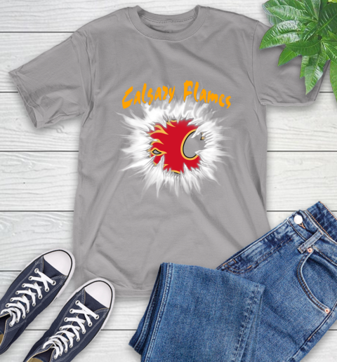 Calgary Flames NHL Hockey Adoring Fan Rip Sports T-Shirt 6