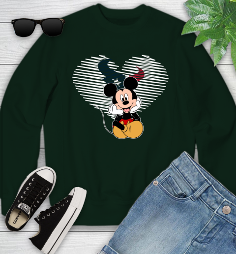 NFL Houston Texans The Heart Mickey Mouse Disney Football T Shirt_000 Youth Sweatshirt 9
