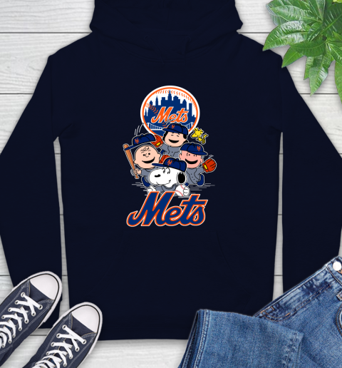 MLB New York Mets Snoopy Charlie Brown Woodstock The Peanuts Movie Baseball T Shirt Hoodie 3