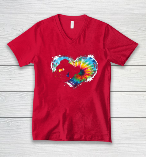 Valentine Day Panda Animal Lover Asian Bear Wildlife Tie Dye V-Neck T-Shirt 11