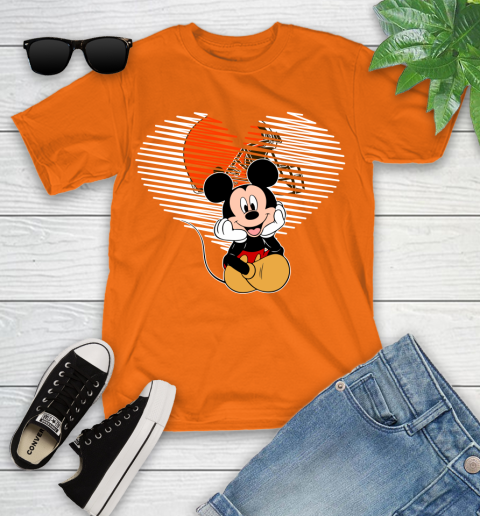 NFL Cleveland Browns The Heart Mickey Mouse Disney Football T Shirt_000 Youth T-Shirt 9