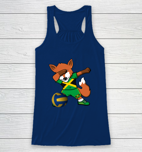 Dabbing Fox Jamaica Volleyball Fans Jersey Jamaican Racerback Tank 7