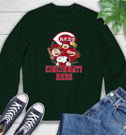 MLB Cincinnati Reds Snoopy Charlie Brown Woodstock The Peanuts Movie Baseball T Shirt_000 Sweatshirt 12