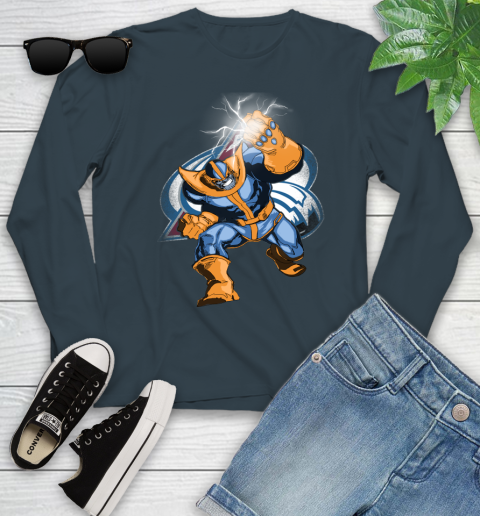 Colorado Avalanche NHL Hockey Thanos Avengers Infinity War Marvel Youth Long Sleeve 9