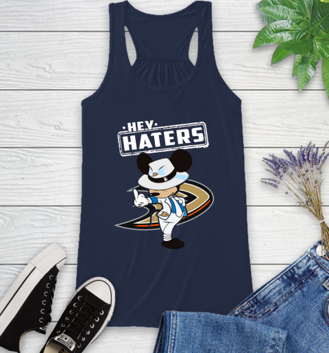 NHL Hey Haters Mickey Hockey Sports Anaheim Ducks Racerback Tank 9