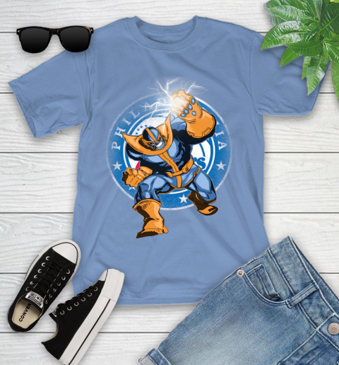 Philadelphia 76ers NBA Basketball Thanos Avengers Infinity War Marvel Youth T-Shirt 15