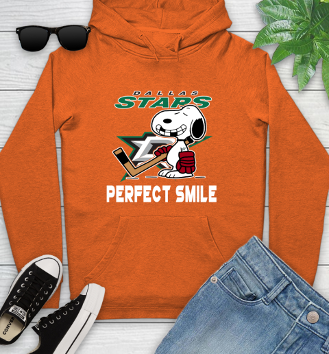 NHL Dallas Stars Snoopy Perfect Smile The Peanuts Movie Hockey T Shirt Youth Hoodie 4