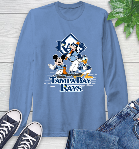 MLB Tampa Bay Rays Mickey Mouse Donald Duck Goofy Baseball T Shirt Long Sleeve T-Shirt 12