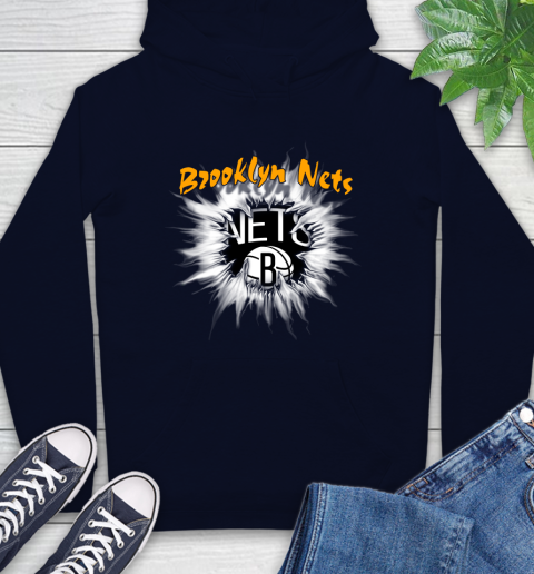 Brooklyn Nets NBA Basketball Rip Sports Hoodie 4 Brooklyn Nets NBA Basketball Rip Sports Hoodie - Image 4