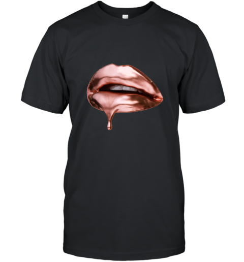 Ask Me About My Lipstick T Shirt  Rose Gold Lips T-Shirt