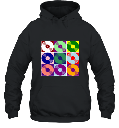 Cool Colorful Vinyl Record Music Pop Style Art T shirt Hooded