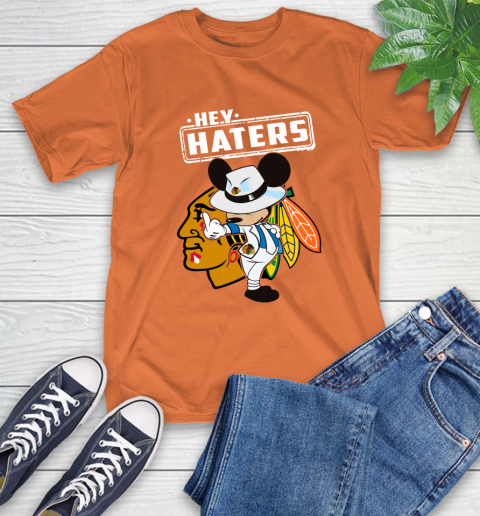 NHL Hey Haters Mickey Hockey Sports Chicago Blackhawks T-Shirt 4