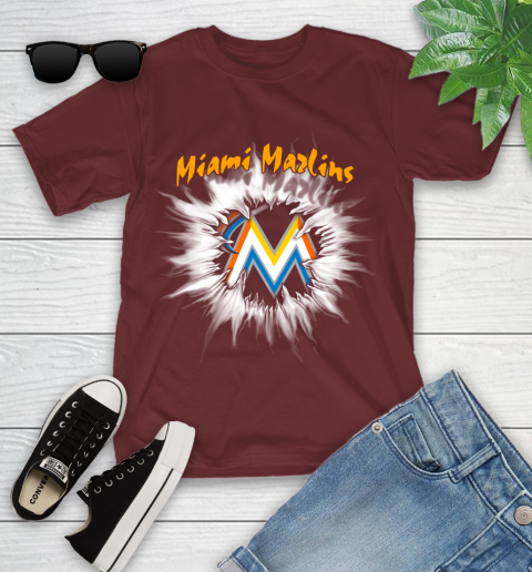Miami Marlins MLB Baseball Adoring Fan Rip Sports Youth T-Shirt 14