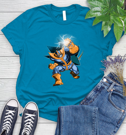 San Jose Sharks NHL Hockey Thanos Avengers Infinity War Marvel Women's T-Shirt 10