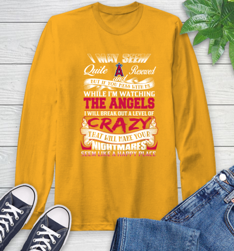 Los Angeles Angels MLB Baseball Don't Mess With Me While I'm Watching My Team Long Sleeve T-Shirt 2