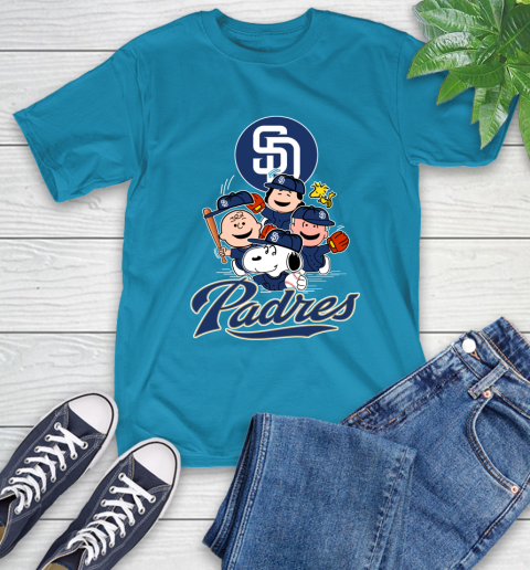 MLB San Diego Padres Snoopy Charlie Brown Woodstock The Peanuts Movie Baseball T Shirt_000 T-Shirt 9