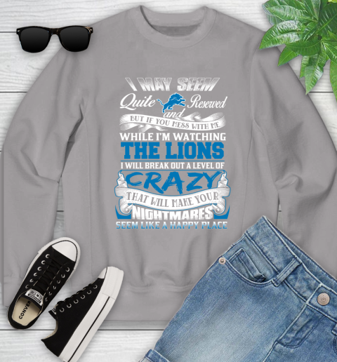 Detroit Lions NFL Football Don't Mess With Me While I'm Watching My Team Youth Sweatshirt 3