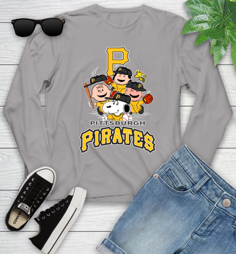 MLB Pittsburgh Pirates Snoopy Charlie Brown Woodstock The Peanuts Movie Baseball T Shirt_000 Youth Long Sleeve 5