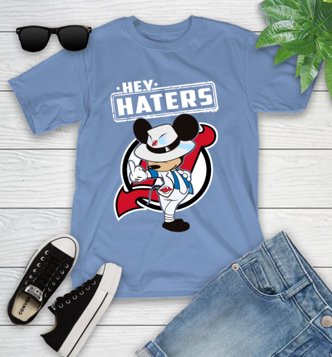 NHL Hey Haters Mickey Hockey Sports New Jersey Devils Youth T-Shirt 15