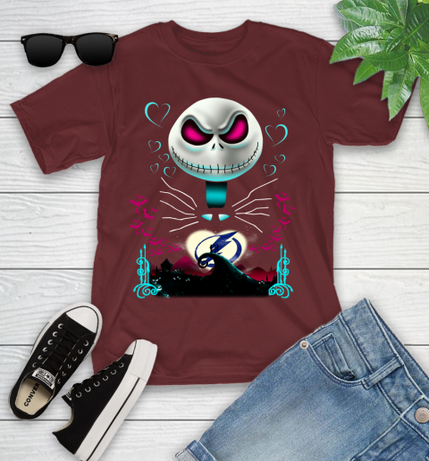 NHL Tampa Bay Lightning Jack Skellington Sally The Nightmare Before Christmas Hockey Youth T-Shirt 14