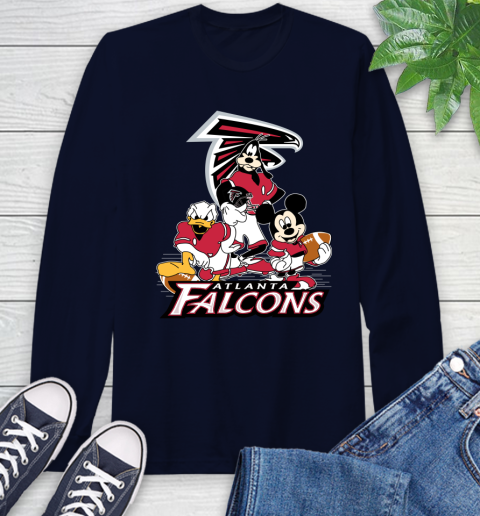 NFL Atlanta Falcons Mickey Mouse Donald Duck Goofy Football Shirt Long Sleeve T-Shirt 3