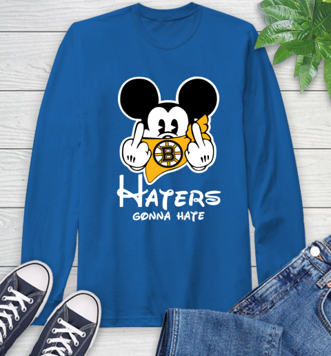 NHL Boston Bruins Haters Gonna Hate Mickey Mouse Disney Hockey T Shirt Long Sleeve T-Shirt 10