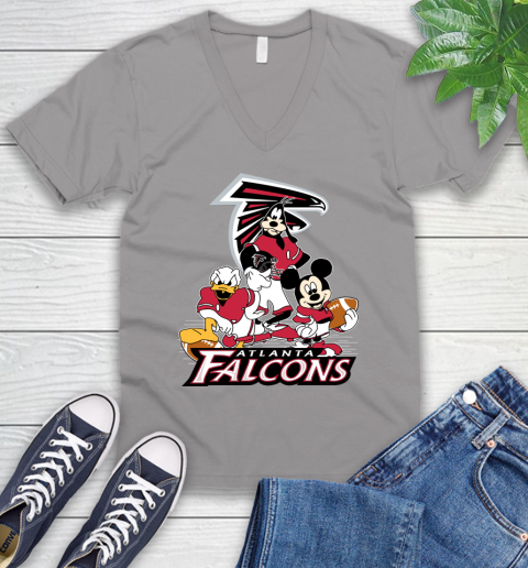 NFL Atlanta Falcons Mickey Mouse Donald Duck Goofy Football Shirt V-Neck T-Shirt 3