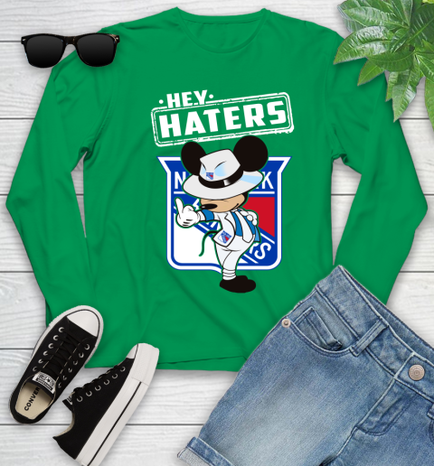 NHL Hey Haters Mickey Hockey Sports New York Rangers Youth Long Sleeve 7